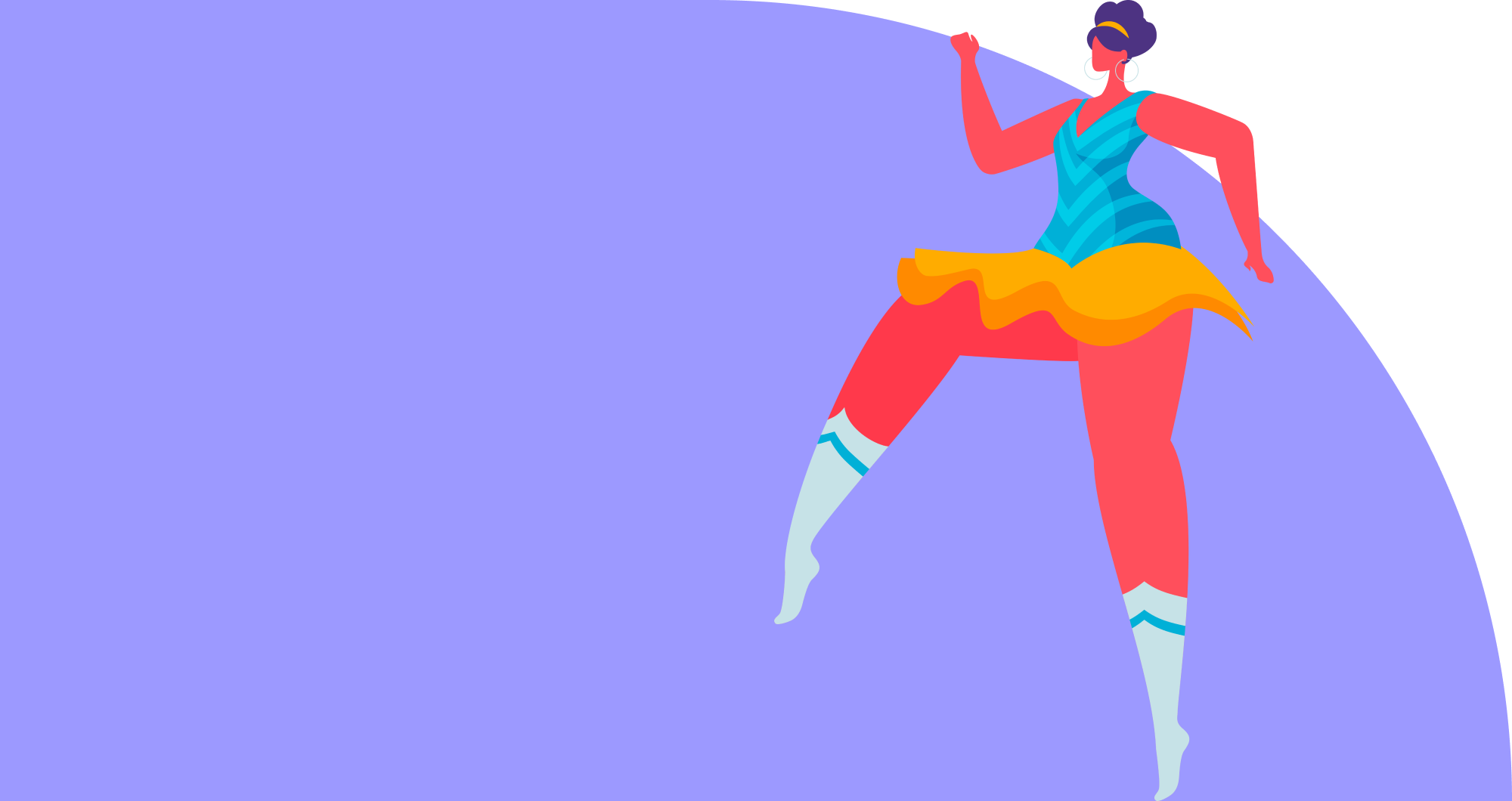 A cartoon woman dancing