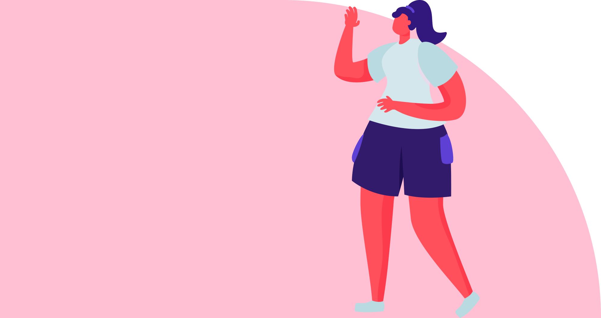An illustrated woman ready to go swimming on her period